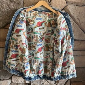 New🌟Vintage UO-Renewal -Comic Print Denim Jean Jacket